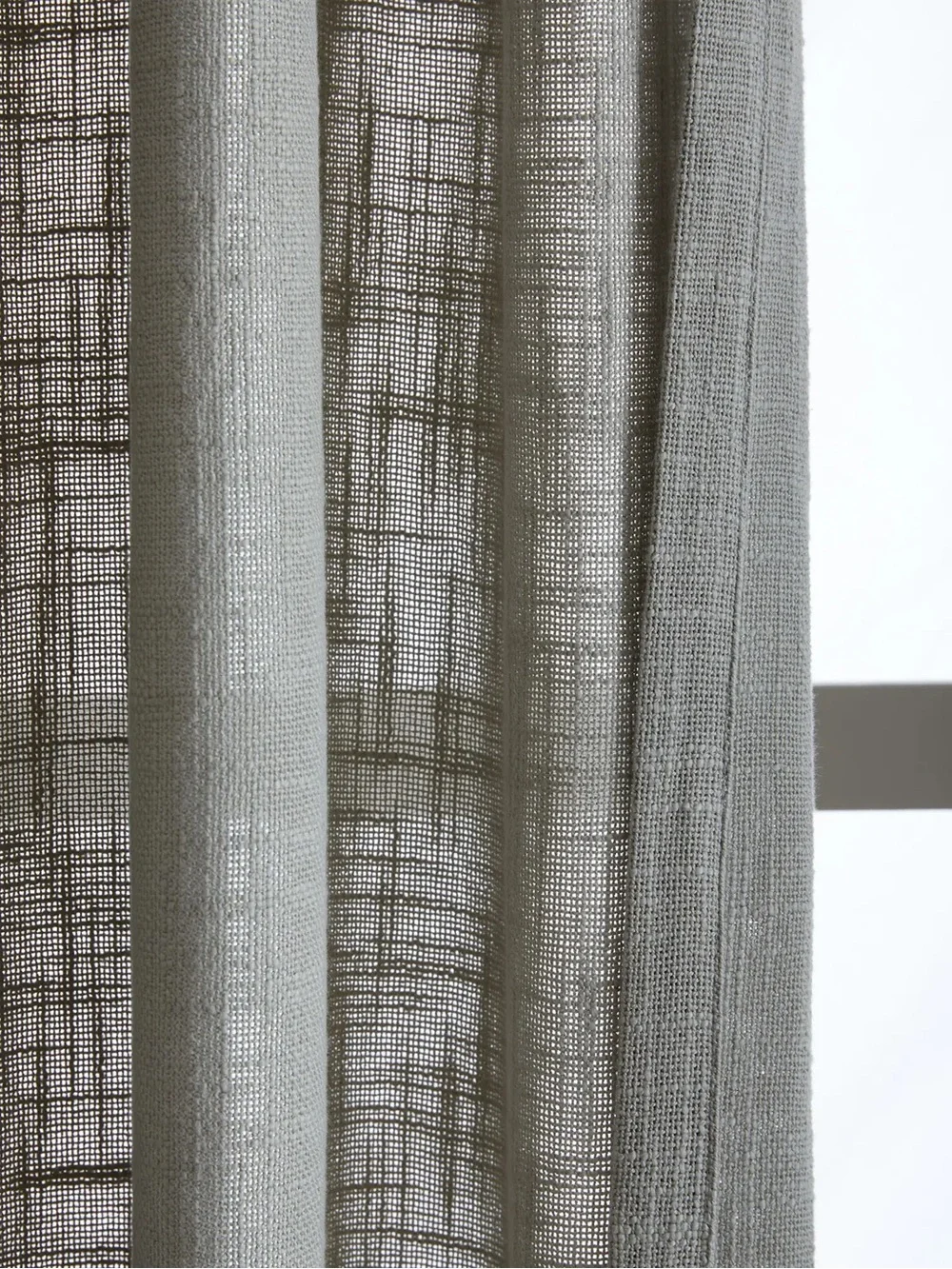 NWT QUINCE Set Of 2 48x108 Cotton Sheer Curtains Grey 0719